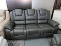 3+2 Grey Leather - Electric Recliner Sofa Set - With LED Lights