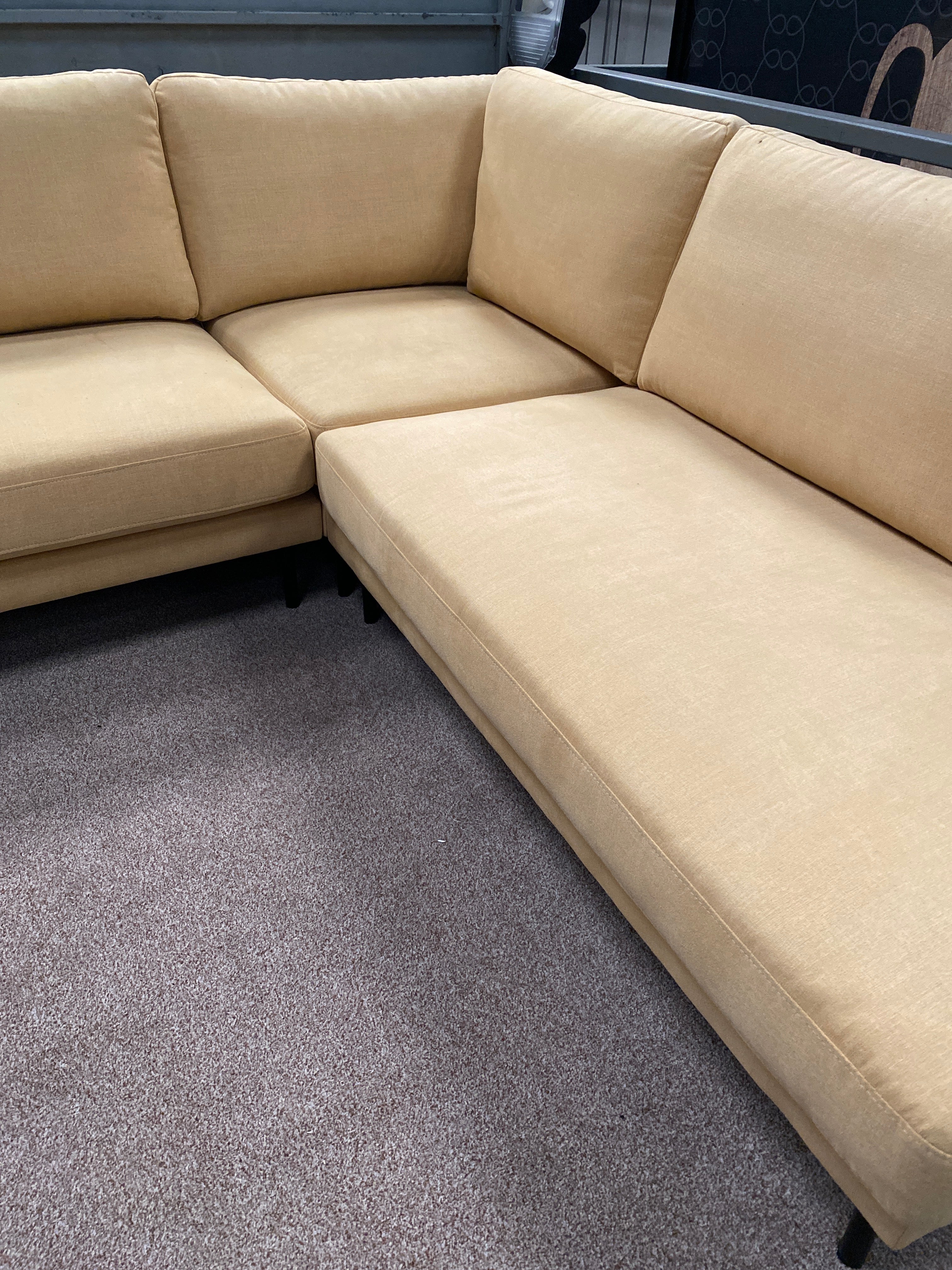 Yellow Fabric Corner Sofa