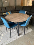 1.1m Round Dining Table + 4 Chairs