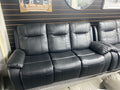 3+2 Black Leather Electric Recliner Sofa Set (With USB Charging Ports)