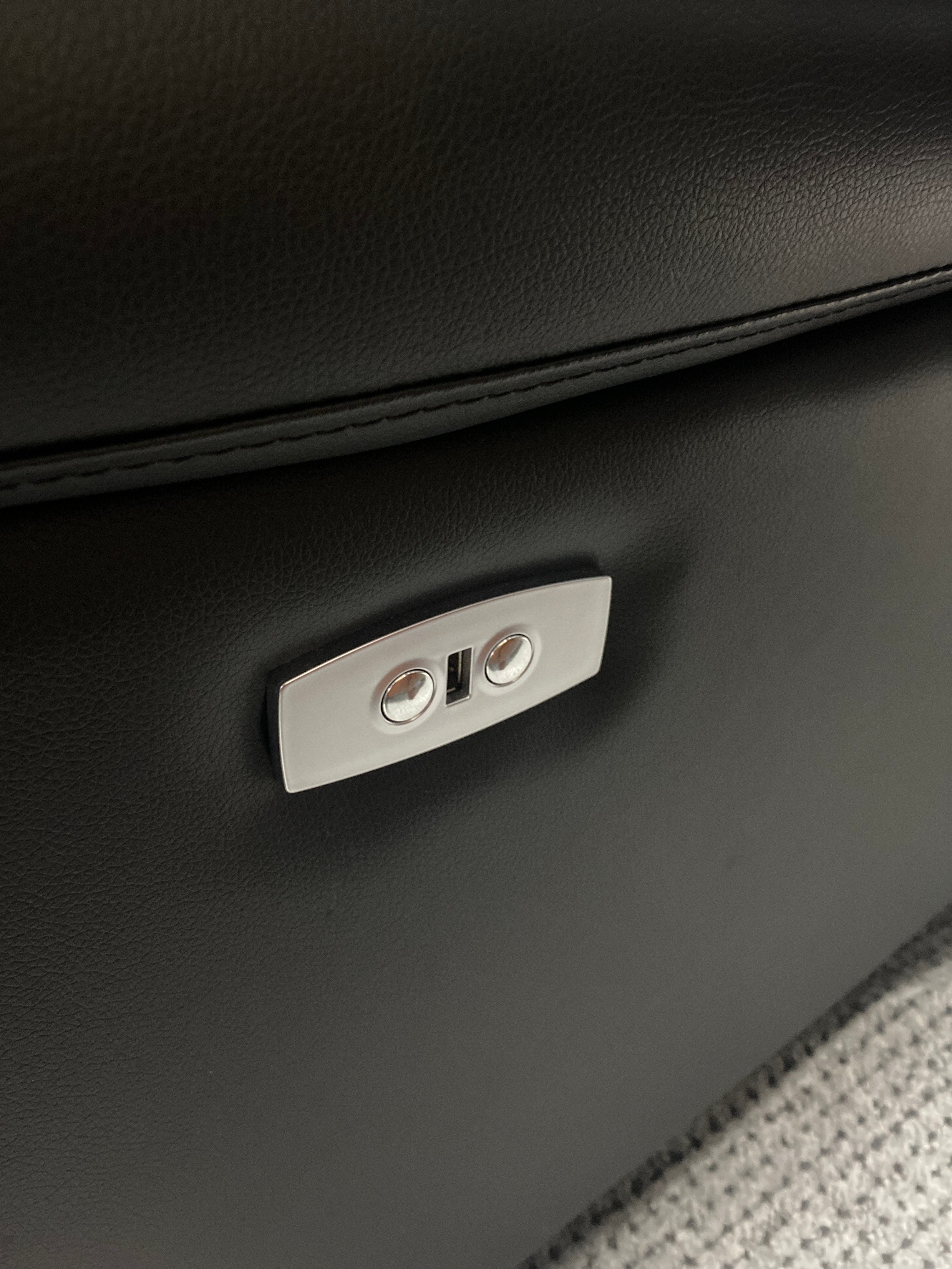 3+2 Black Leather Electric Recliner Sofa Set (With USB Charging Ports)