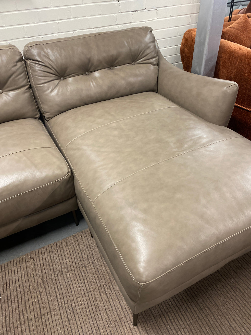 Leather 3 Seater/Chaise Sofa