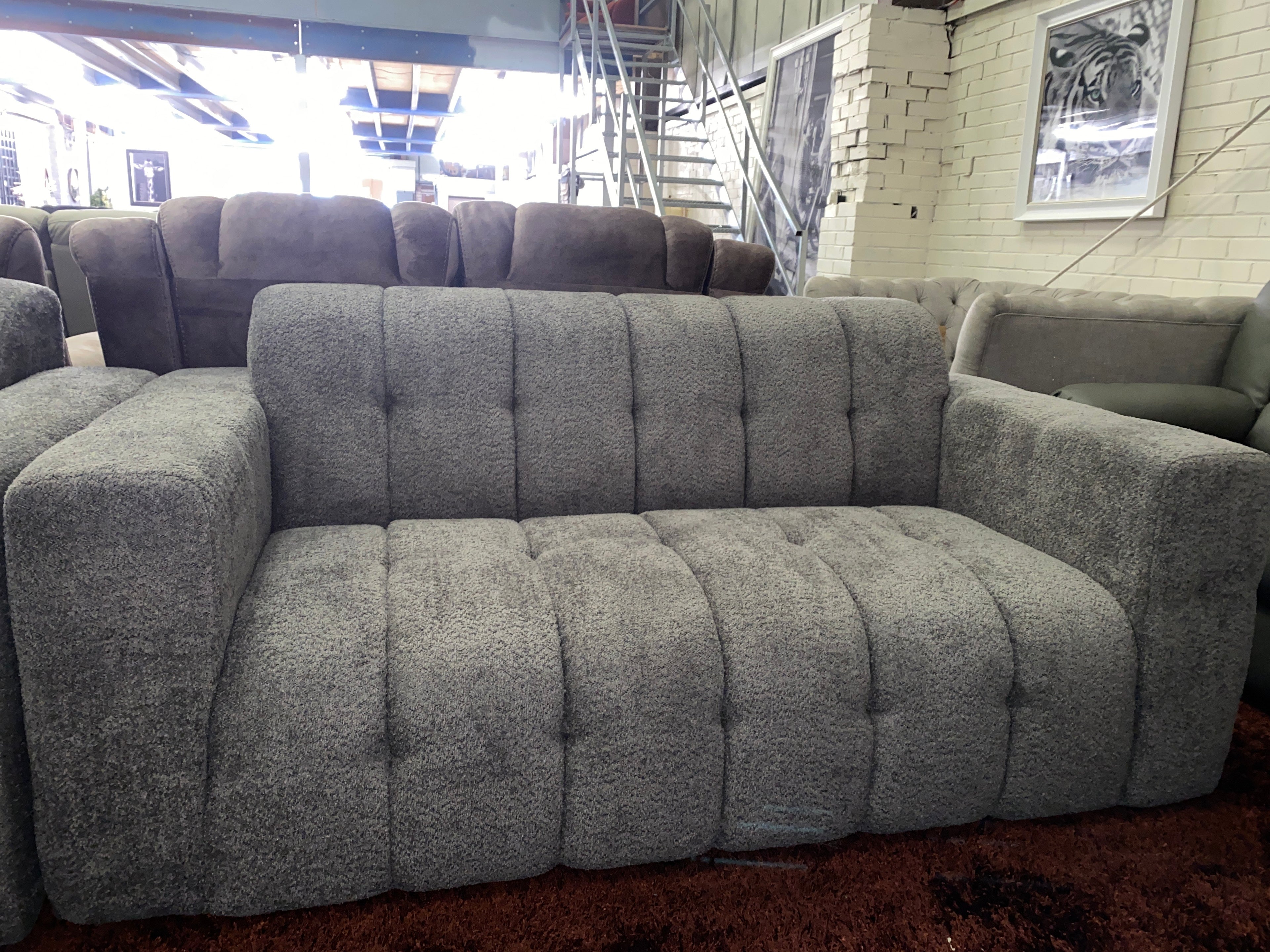 3+2 Grey Fabric Sofa set