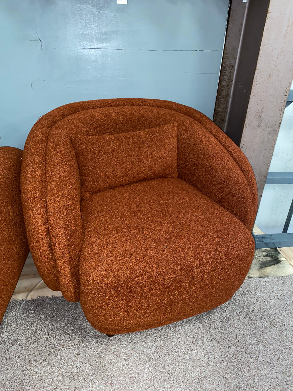 Orange Fabric 3+2+1 Sofa Set