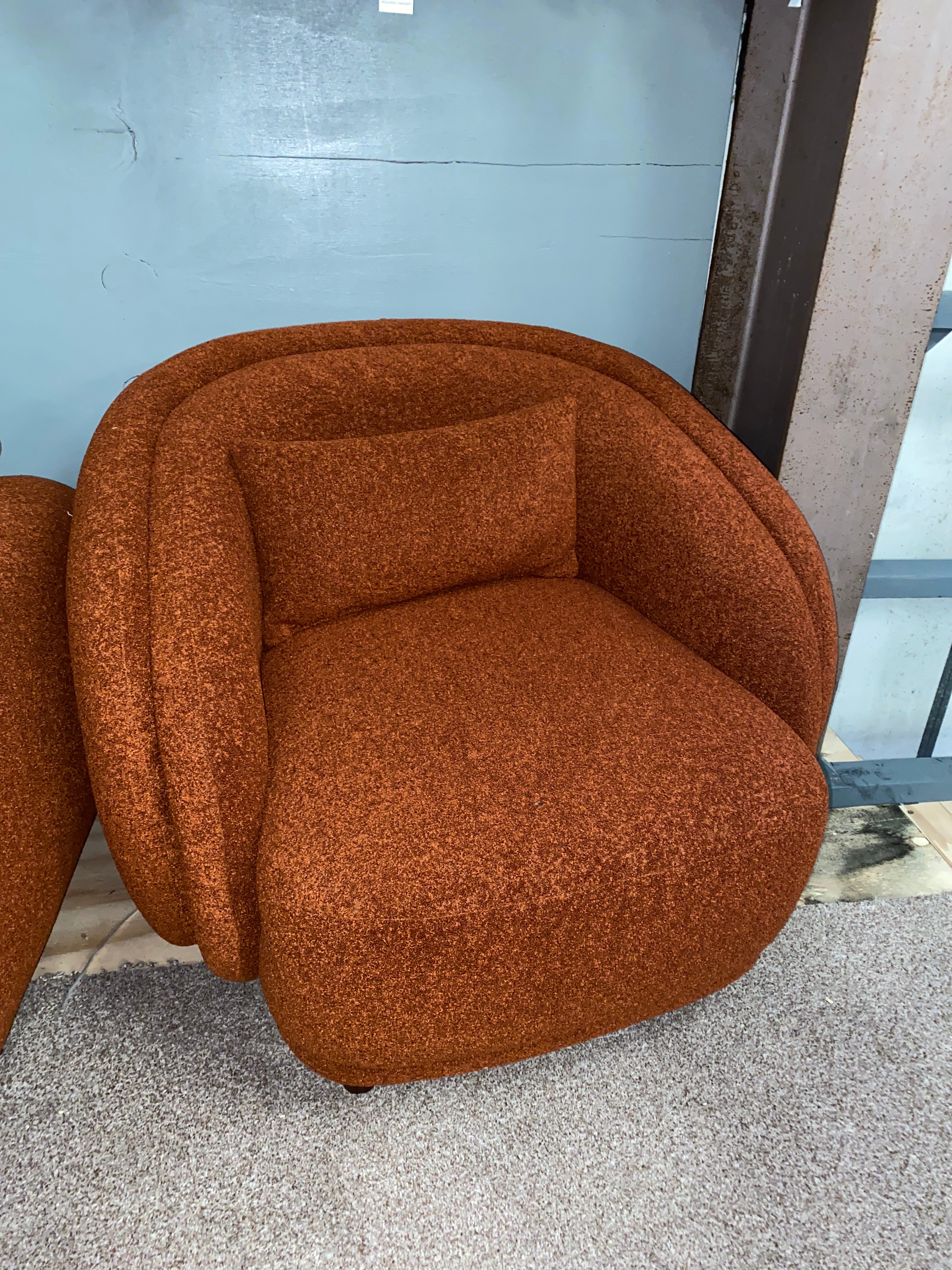 Orange Fabric 3+2+1 Sofa Set