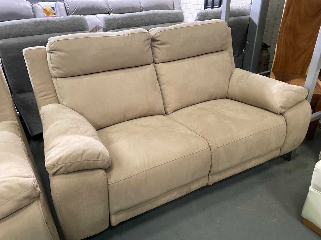 2+1 Cream Fabric - Electric Recliner Sofa Set