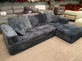 Grey Cord Fabric Corner Chaise Sofa