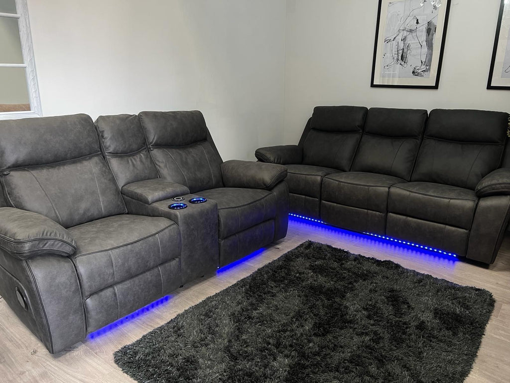 3+2 Music Sofa Set - Electric Recliner (With Lights + Speakers + Charging Ports etc.)