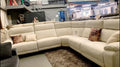 Cream Fabric Electric Recliner Corner sofa - With Modular Pieces