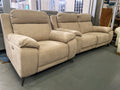 2+1 Cream Fabric - Electric Recliner Sofa Set