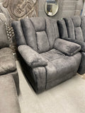 Grey Fabric Electric Recliner Armchair