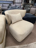 Cream Fabric Swivel Armchair
