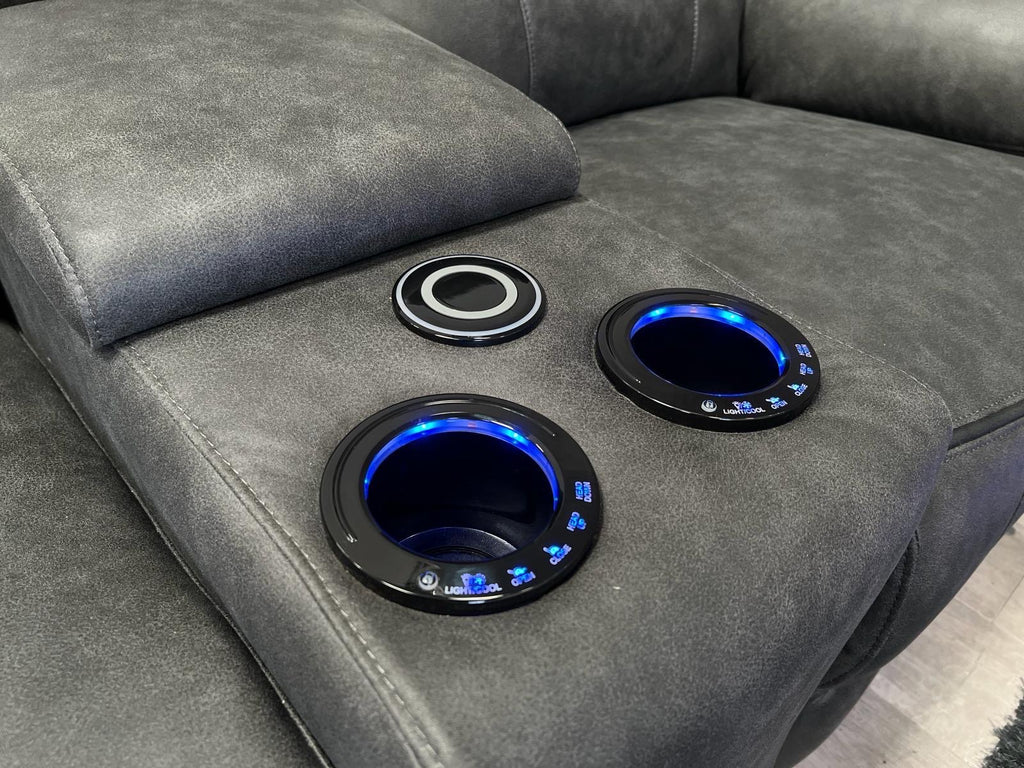 3+2 Music Sofa Set - Electric Recliner (With Lights + Speakers + Charging Ports etc.)