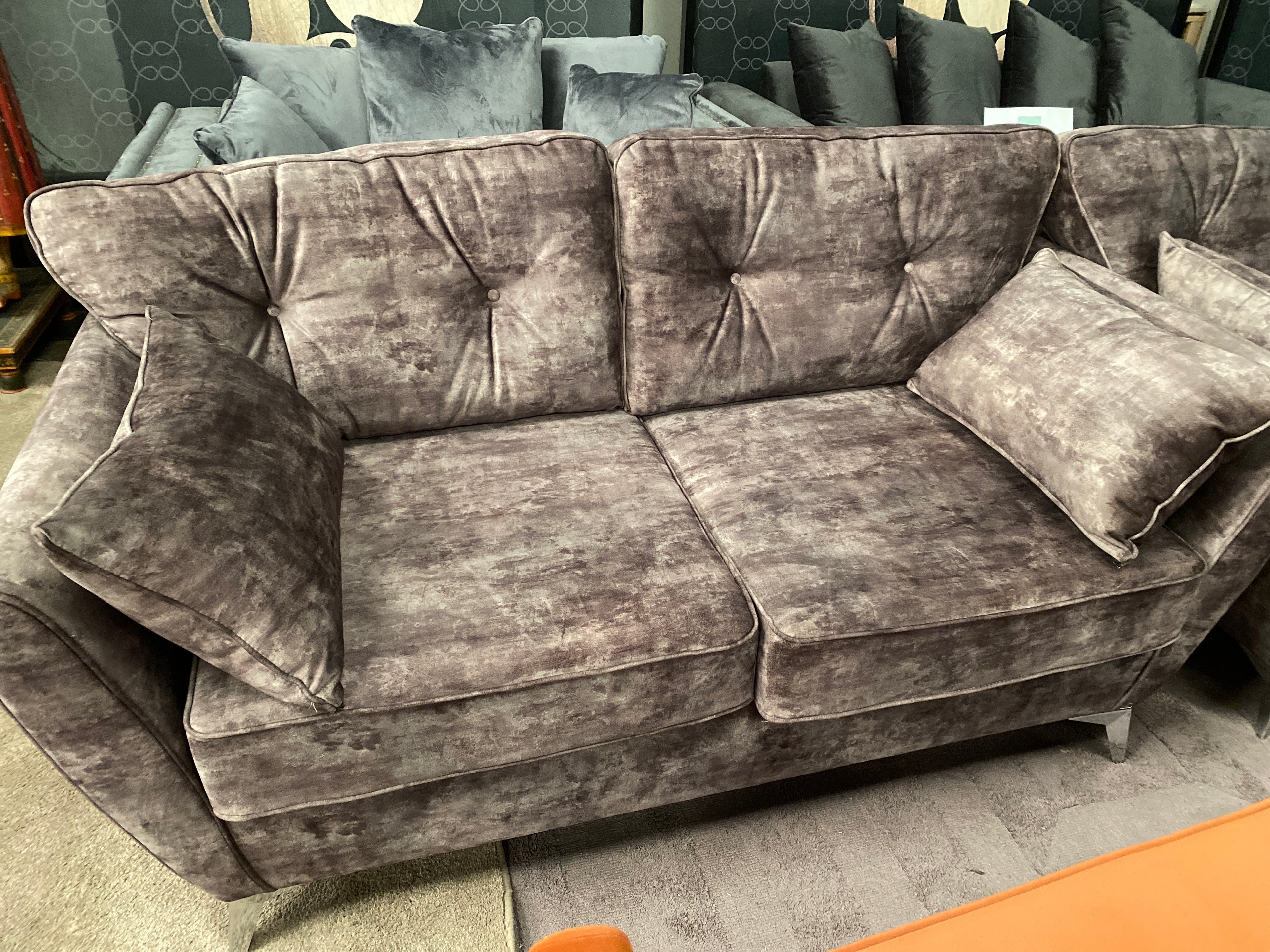 3+2 Brown Fabric Sofa Set