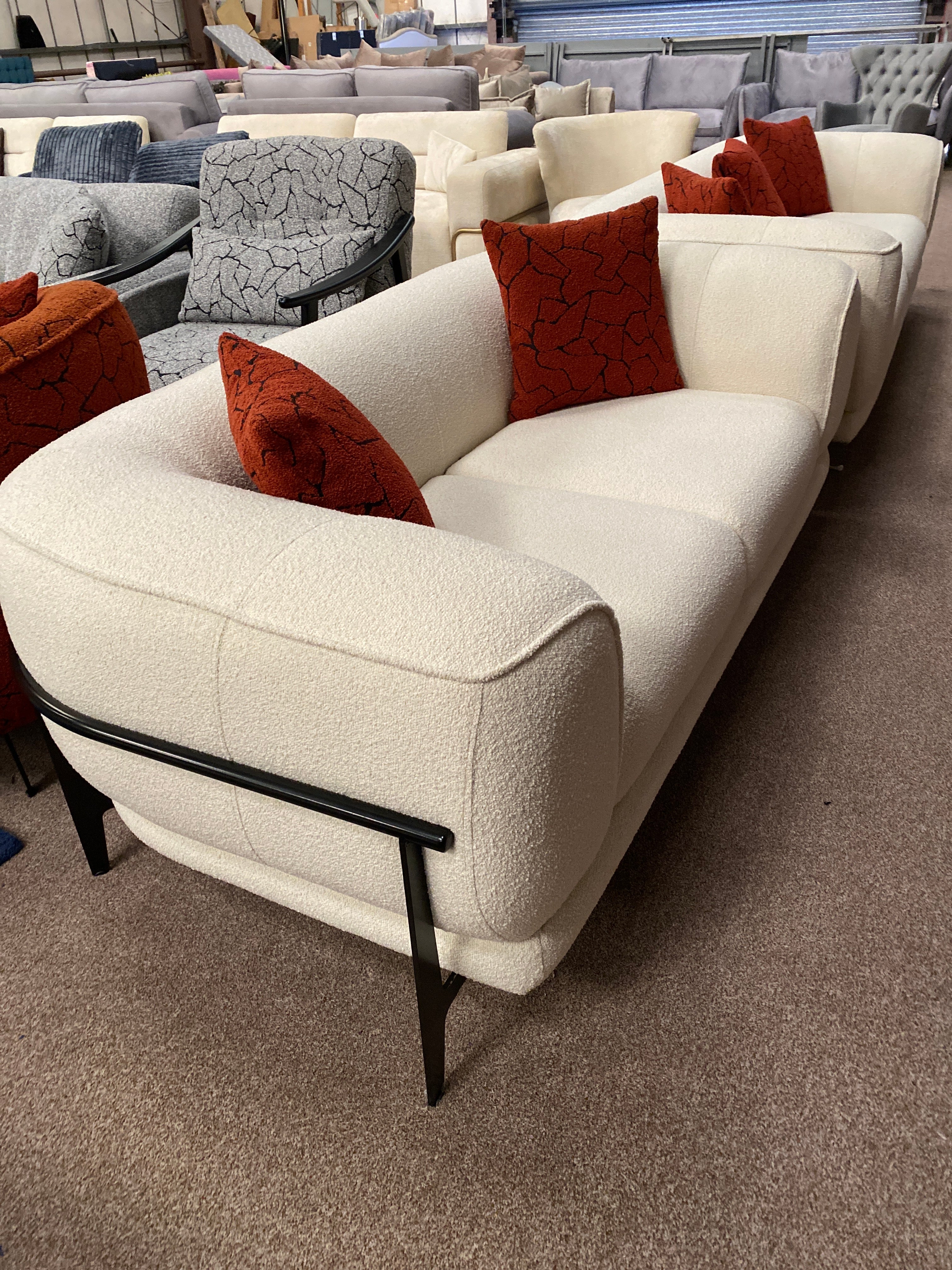 3+2 Cream Fabric Sofa Set