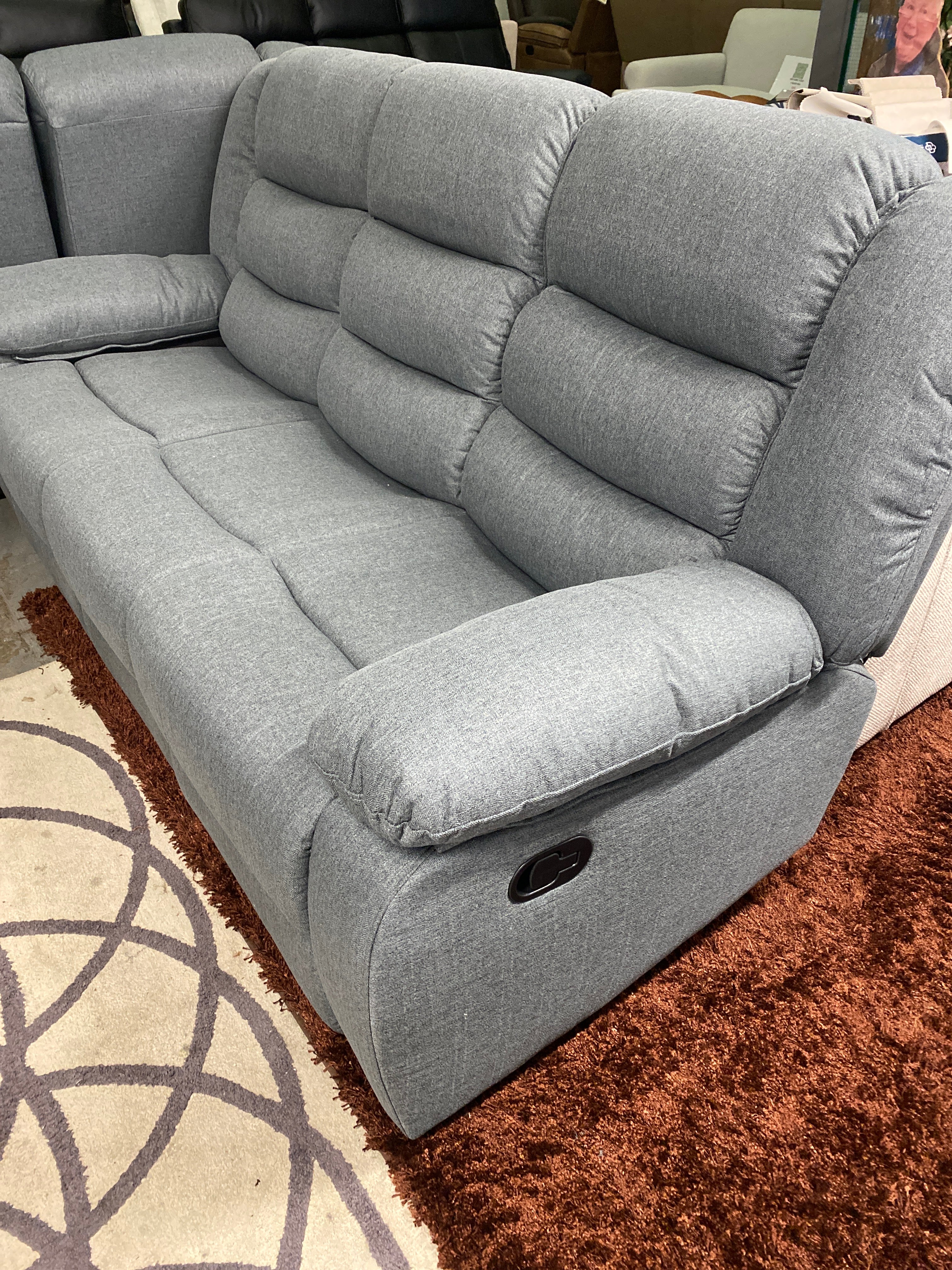 3+2 Grey Fabric - Manual Recliner Sofa Set