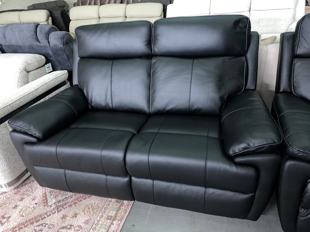 3+2 Black Leather - Electric Recliner Sofa Set