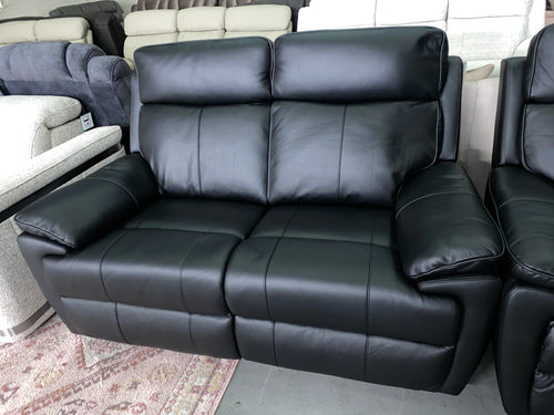 3+2 Black Leather - Electric Recliner Sofa Set