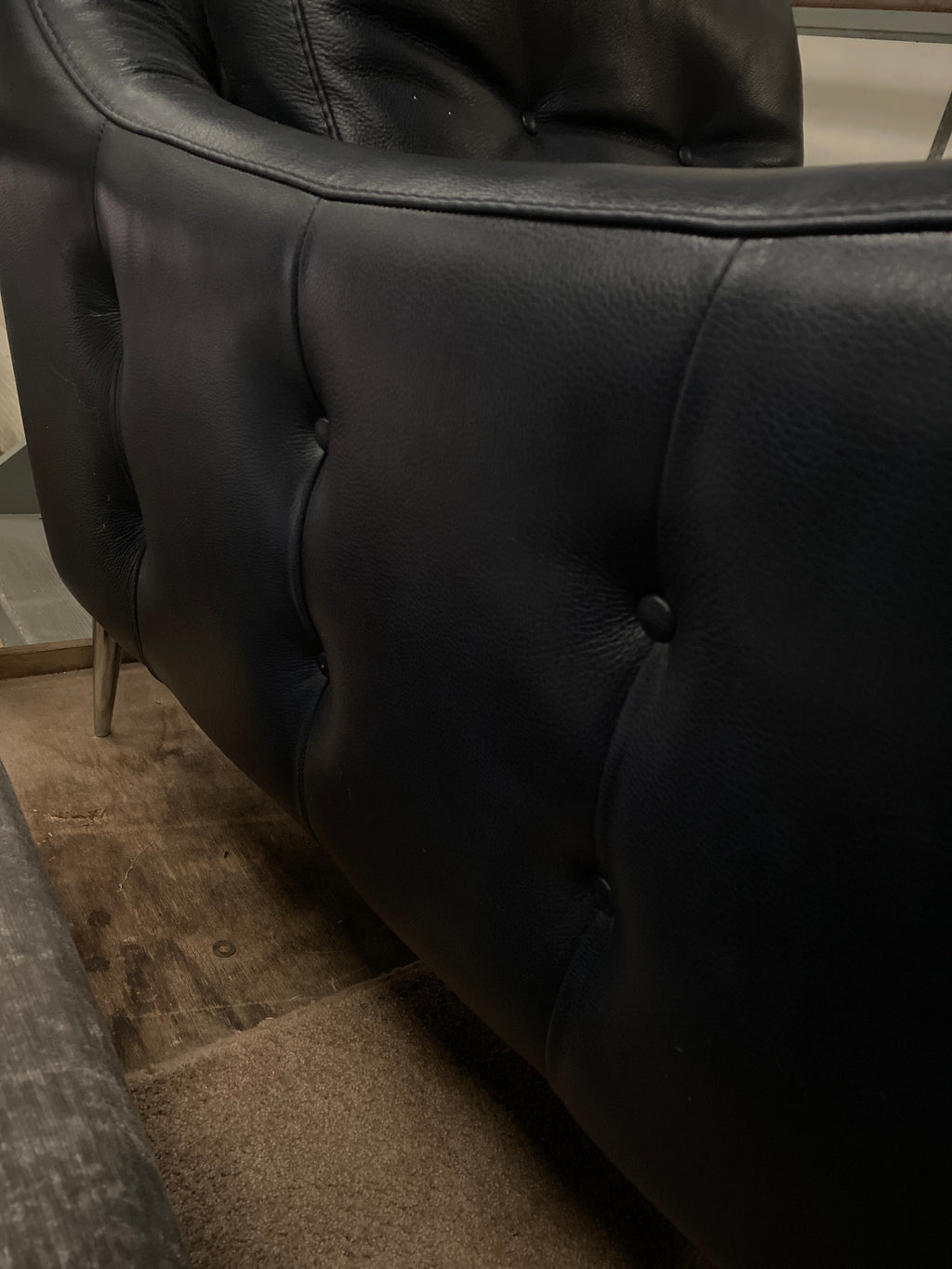 Blue Leather Armchair