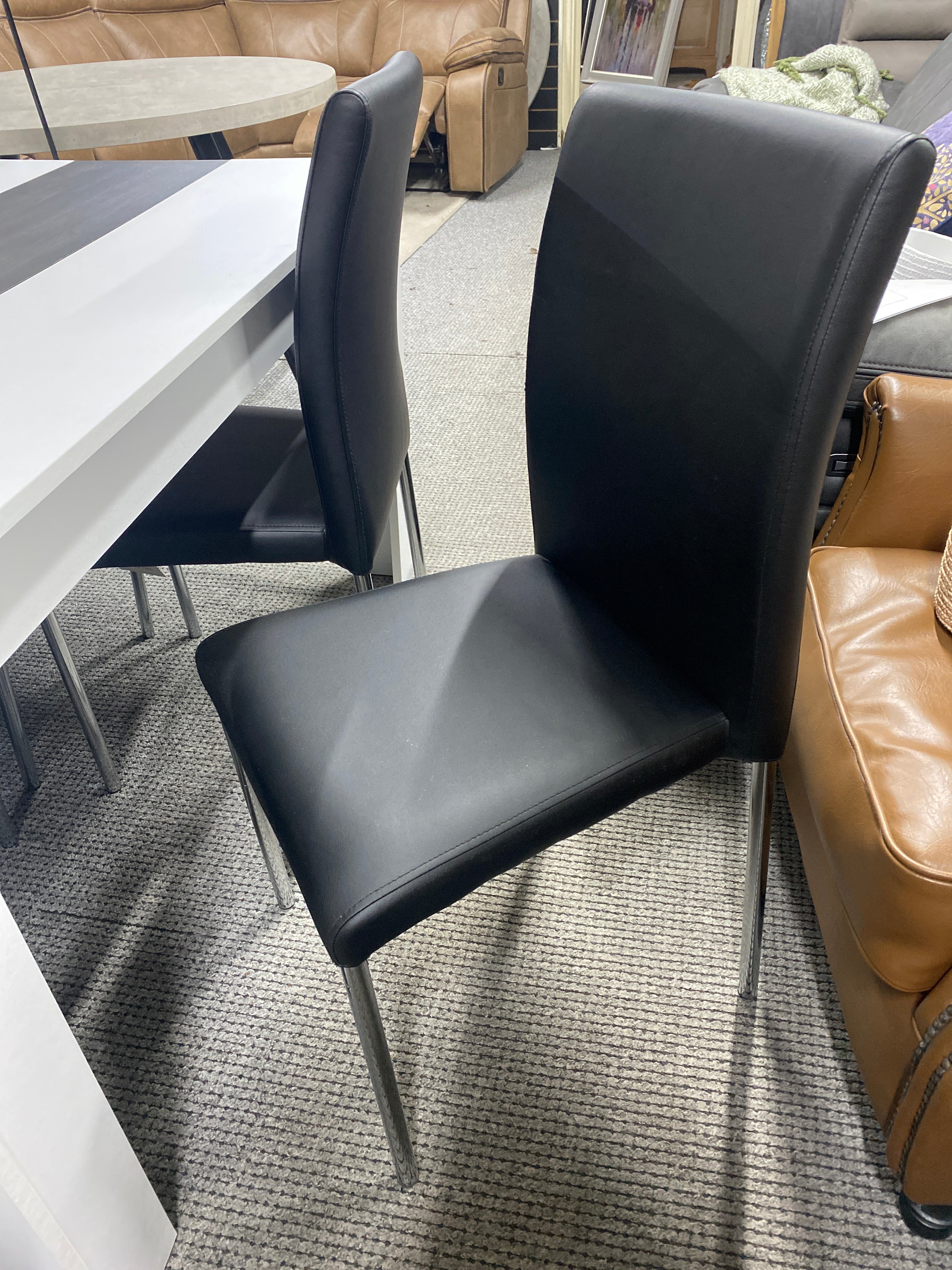 1.4m White Wooden Dining Table + 4 Chairs