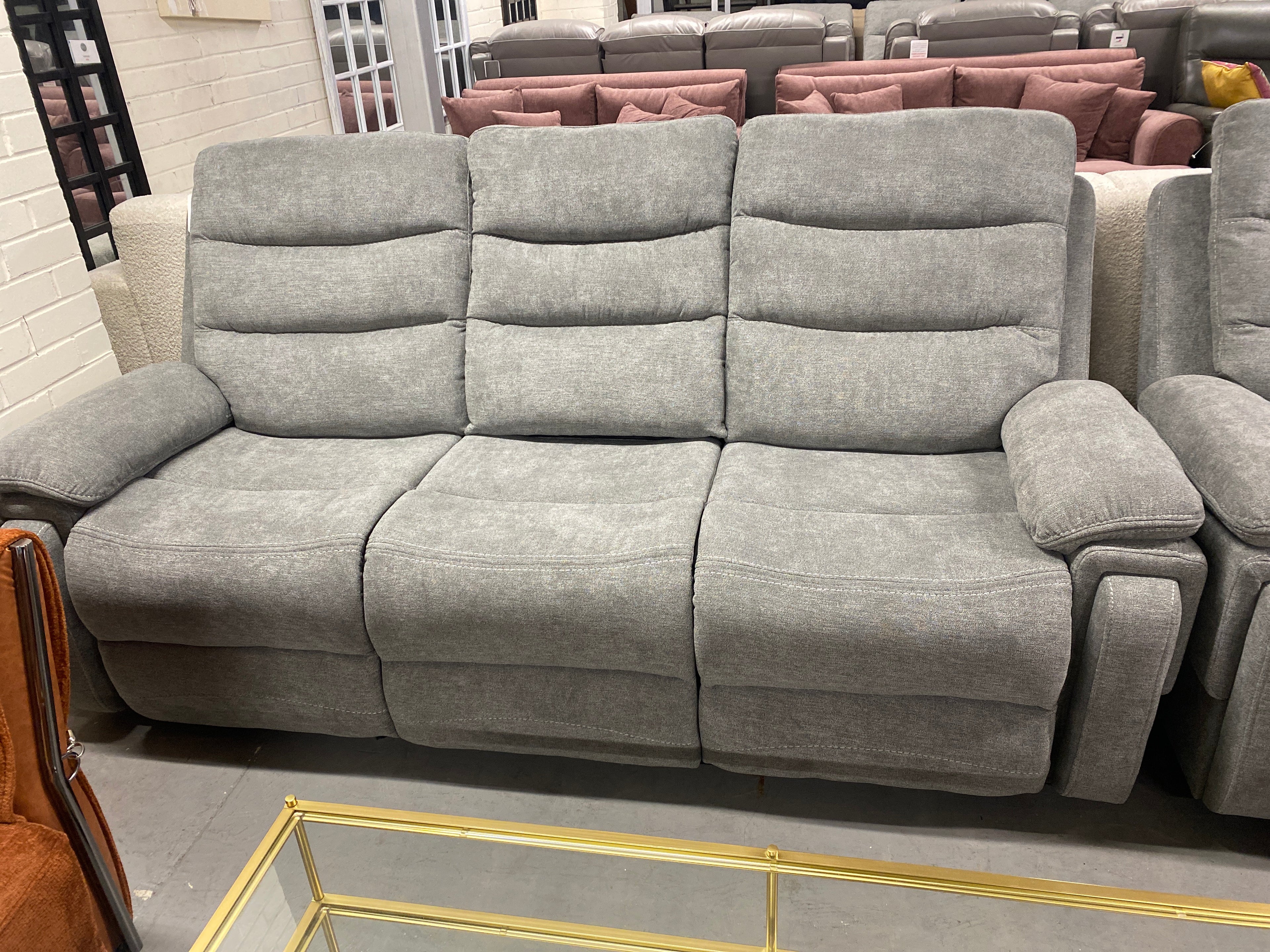 3+2 Grey Fabric - Electric Recliner Sofa Set