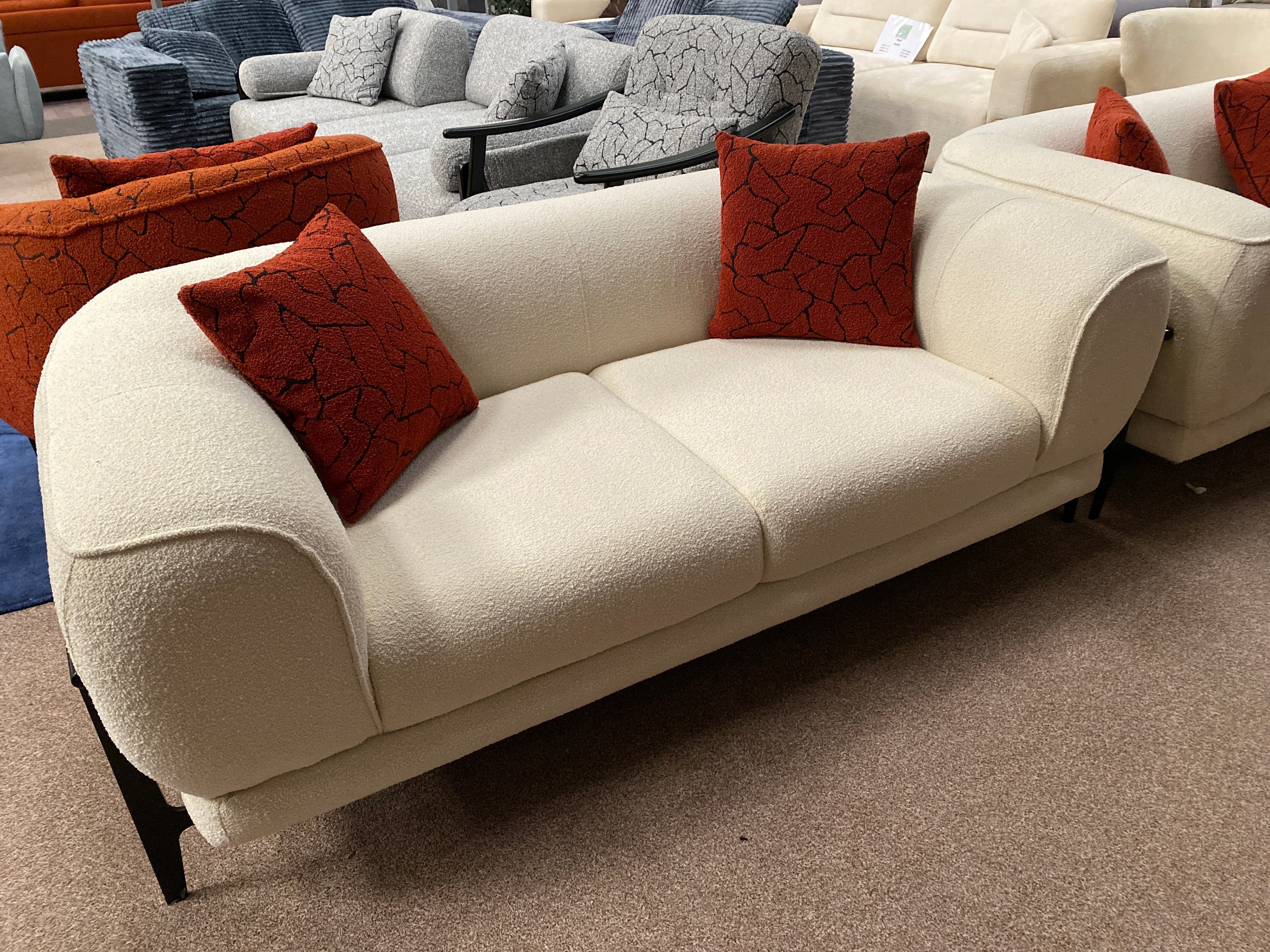 3+2 Cream Fabric Sofa Set