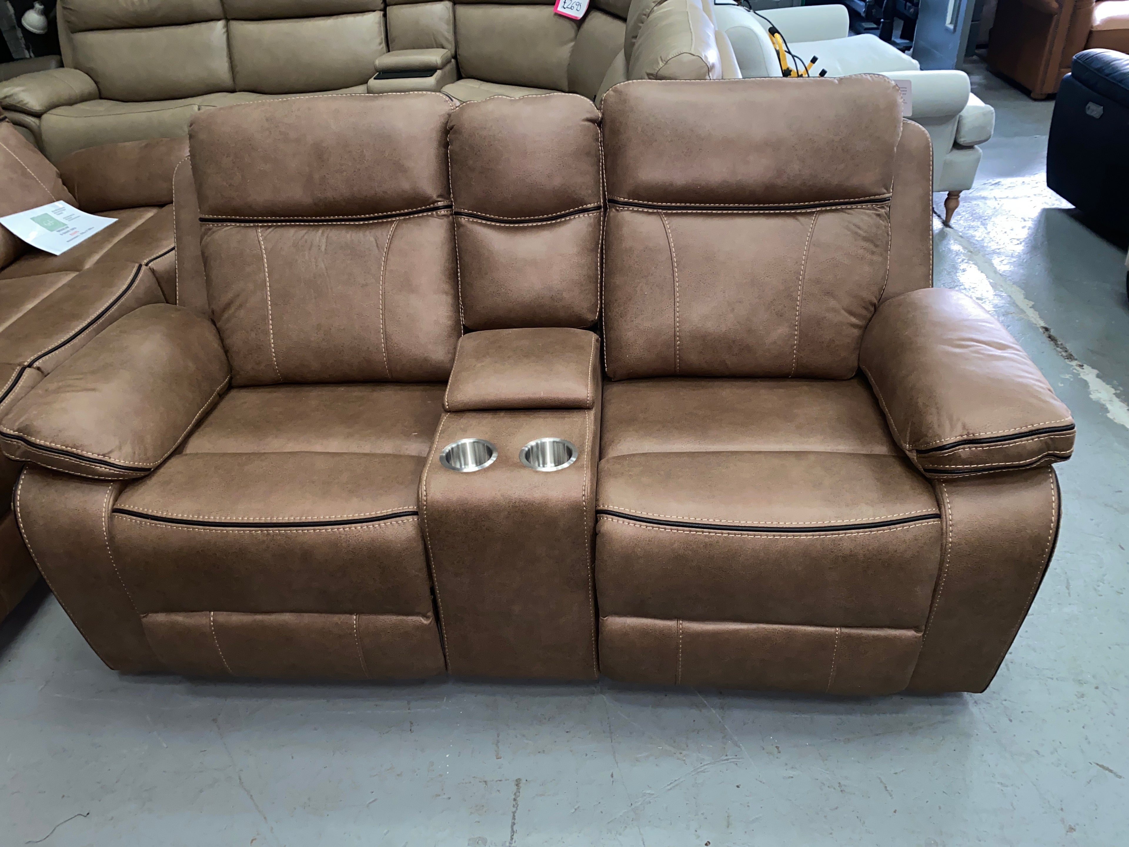 3+2 Brown Fabric - Manual Recliner Sofa Set