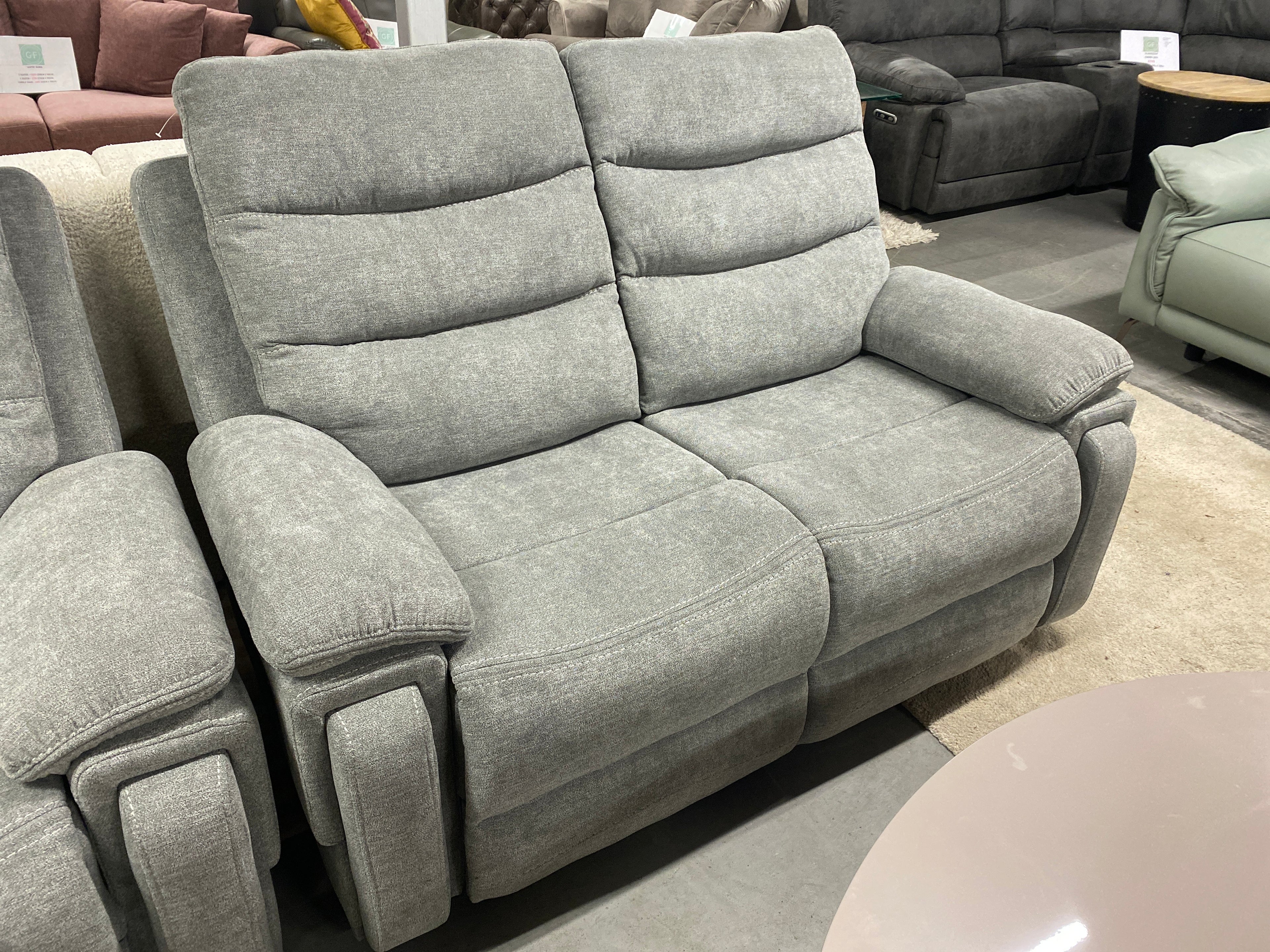 3+2 Grey Fabric - Electric Recliner Sofa Set