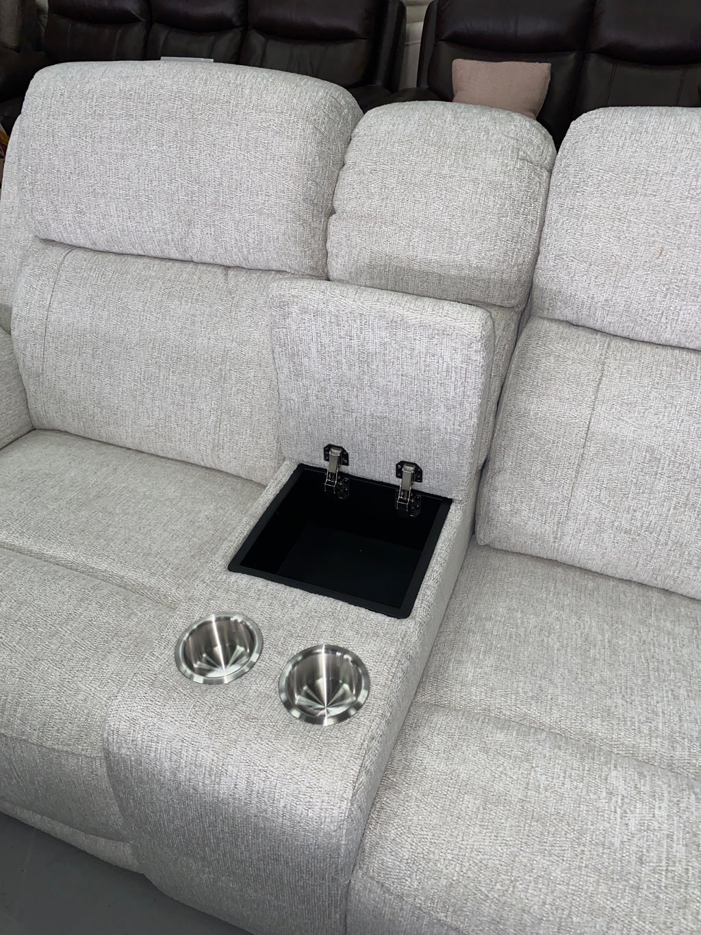 3+2 Cream Fabric - Electric Recliner Sofa Set