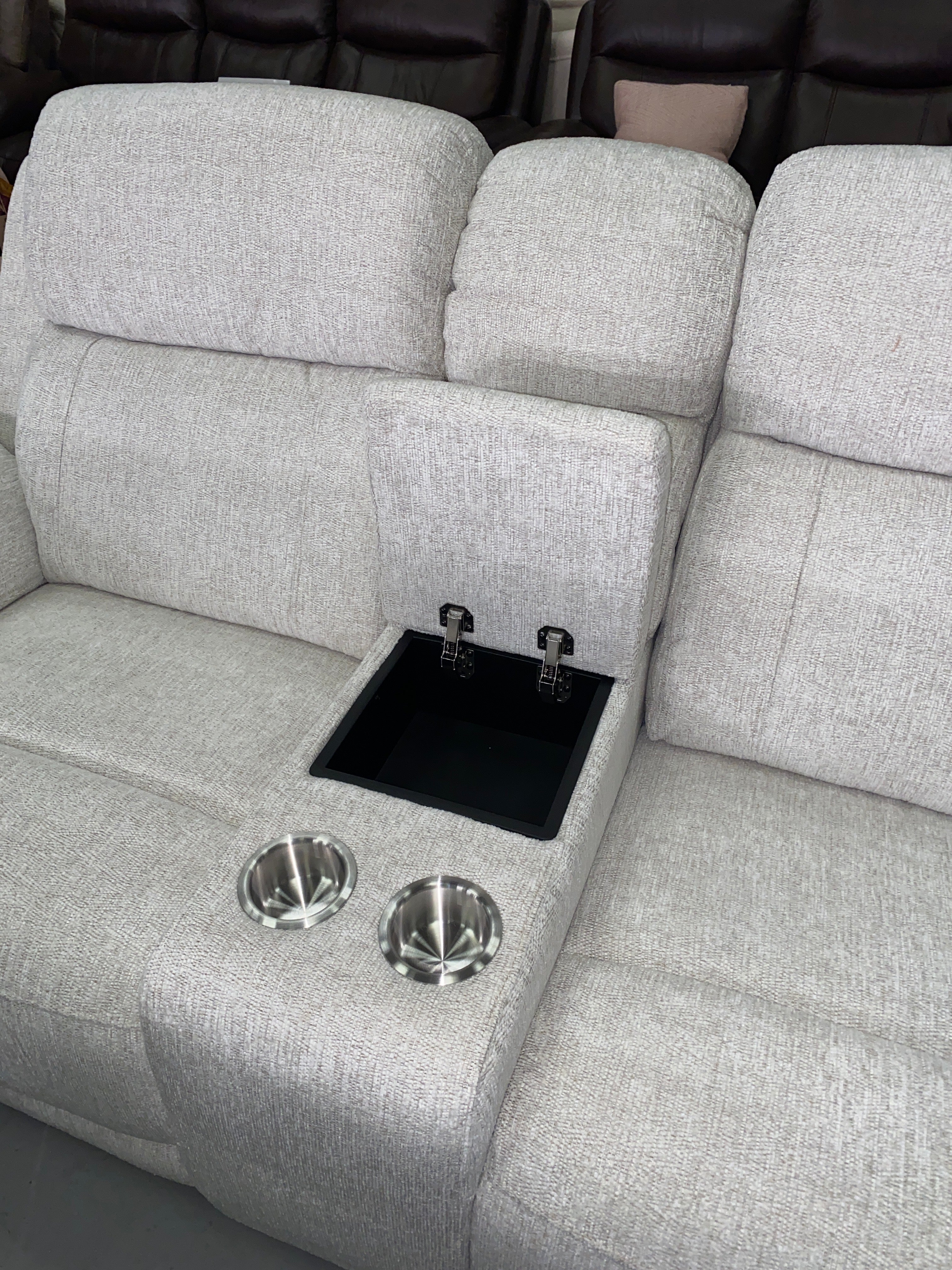 3+2 Cream Fabric - Electric Recliner Sofa Set