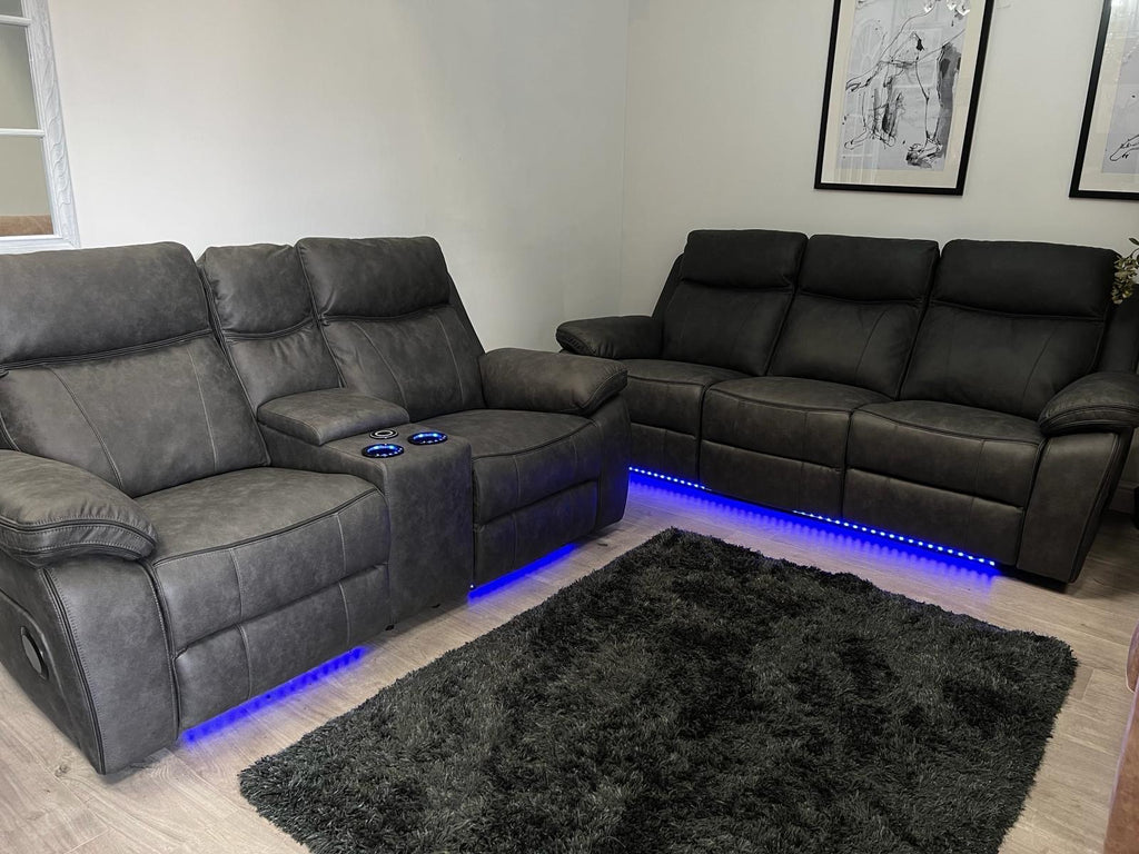 3+2 Music Sofa Set - Electric Recliner (With Lights + Speakers + Charging Ports etc.)