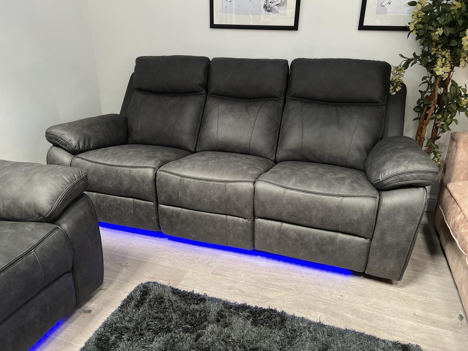 3+2 Music Sofa Set - Electric Recliner (With Lights + Speakers + Charging Ports etc.)