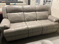 3+1+1 Grey Leather - Manual Recliner Sofa Set