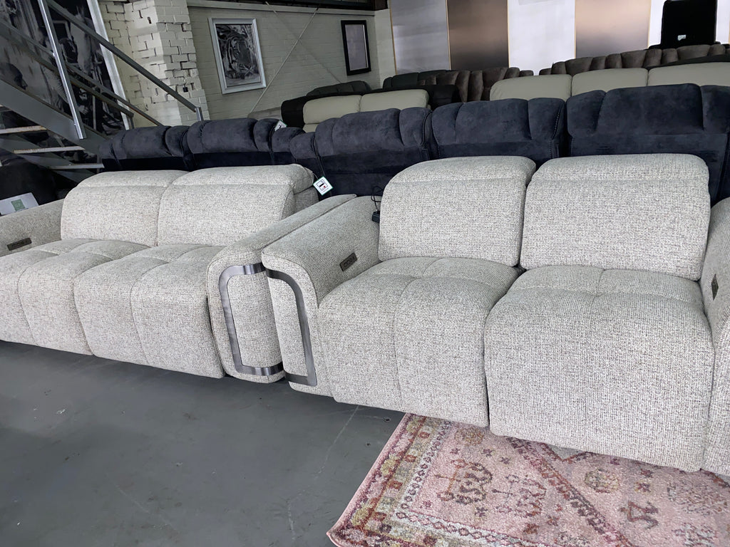 3+2 Grey Fabric Sofa Set - Electric Recliner with Electric Headrests